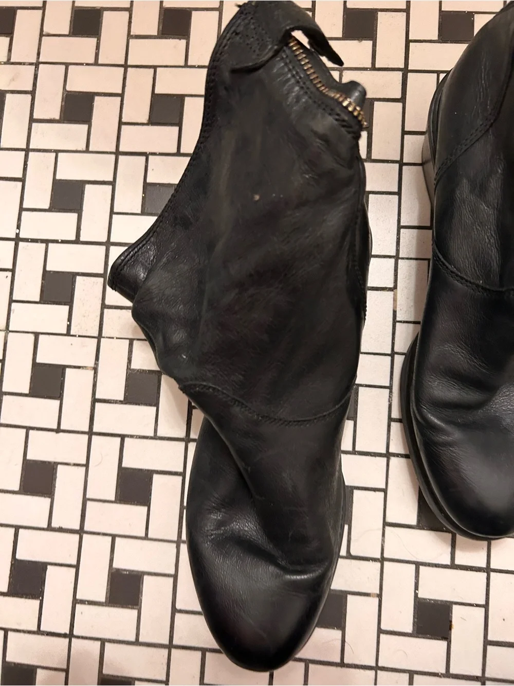Timberland Black Leather Fold-Over Women's Boots